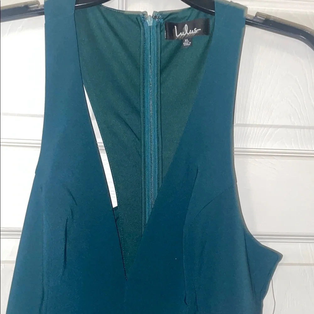 Lulu's Green Halter Sheath Dress - Picture 2 of 6